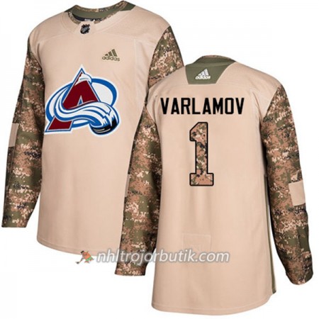 Män Ishockey Colorado Avalanche Tröja Semyon Varlamov 1 Adidas 2017-2018 Camo Veterans Day Practice Authentic Män Ishockey Colorado Avalanche Tröja Semyon Varlamov 1 Adidas 2017-2018 Camo Veterans Day Practice Authentic